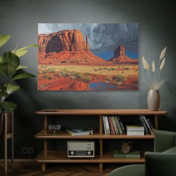 Desert Landscape Canvas Art, Wall Decor, Home Decor, Gift for Nature Lovers, Vibrant Artwork for Living Room, Unique Gift Idea