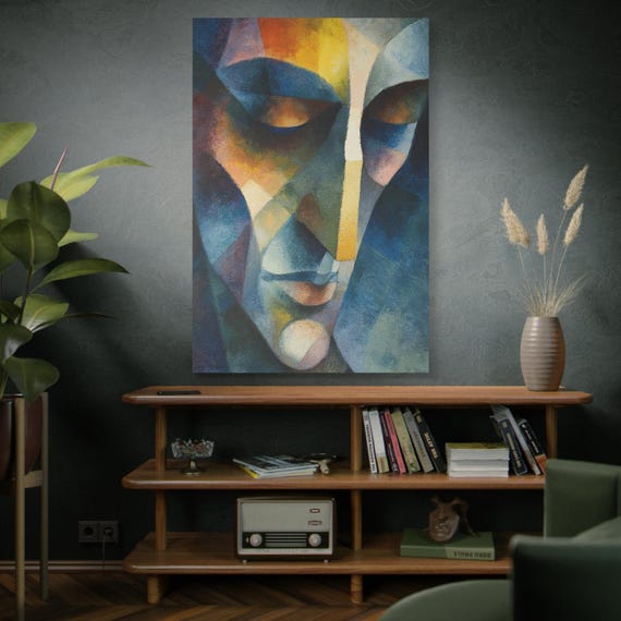 Abstract Face Canvas Art: Modern Gallery Wrapped Print
