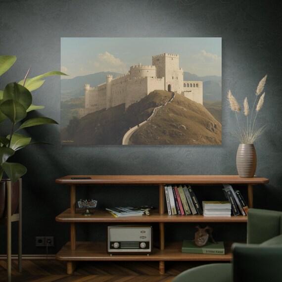 Vintage Landscape Canvas Wall Art, Castle Wall Decor, Home Decor, Gallery Art, Gift for Art Lovers, Living Room Decor