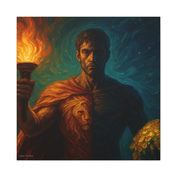 Heroic Wall Art Canvas, Motivational Decor, Fantasy Artwork, Home Office Inspiration, Gift for Gamers, Home Decor