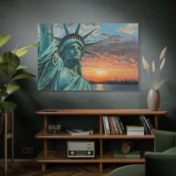 Canvas Wall Art, Statue of Liberty, Inspirational Home Decor, Gift for New Yorkers, Travel Lovers, Art Enthusiasts