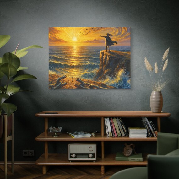 Unbound at Dawn 2, Sunset Canvas Wall Art, Motivational Home Decor, Nature Print, Gift for Him or Her, Art for Living Room.