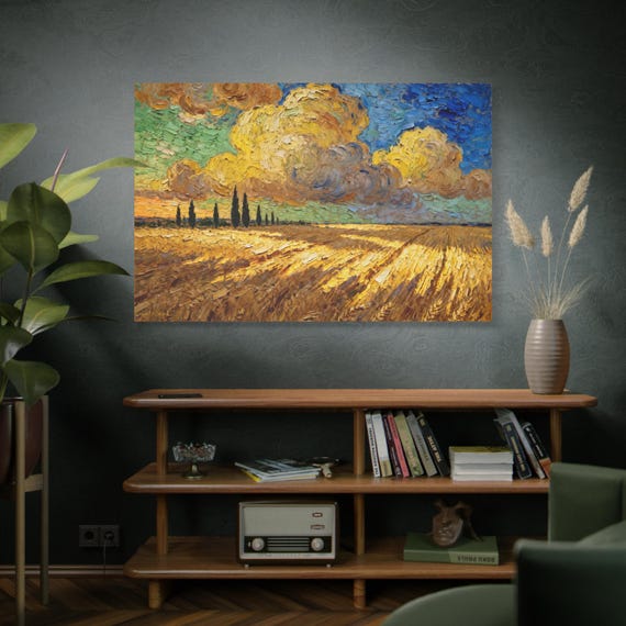 Harvest of Light, Vibrant Landscape Canvas Print, Wall Art, Home Decor, Gift for Art Lovers, Nature Inspired, Unique Wall Hanging