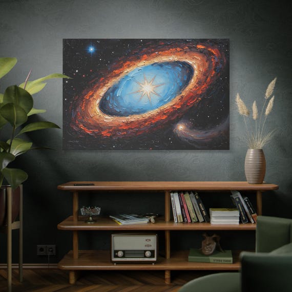 Cosmic Genesis,  Galaxy Canvas Art Print, Space Wall Decor, Starry Night Painting, Celestial Home Decor, Astrological Gift