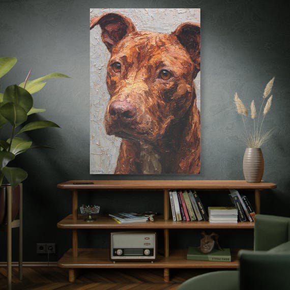 Soul Sienna, Canvas Wall Art featuring Dog Portrait, Home Decor, Pet Lovers Gift, Animal Art, Unique Artwork, Dog Memorial