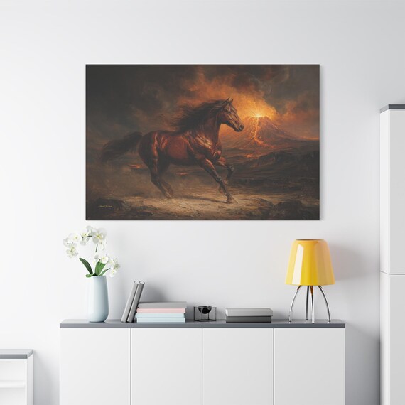 Majestic Stallion Running Canvas | Matte Stretched Artwork 1.25"