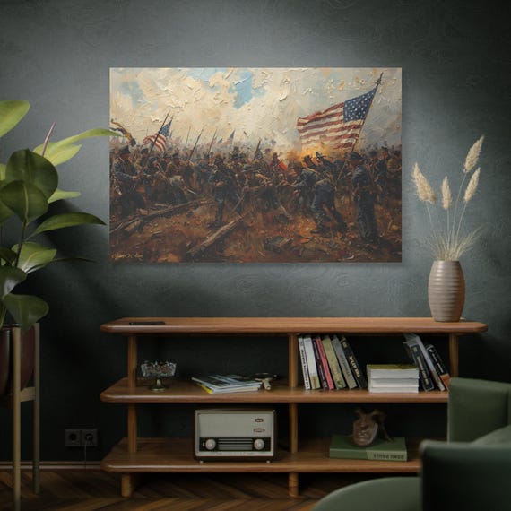Historic Battle Canvas Wall Art | Patriotic Home Decor, Military Wall Art, Canvas Print, Americana Decor, Gift for Veterans