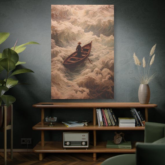 Turbulent Passage, Seascape Canvas Art Print, Ocean Waves Wall Decor, Nautical Home Art, Gift for Beach Lovers, Coastal Living Decoration