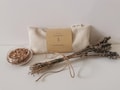 Eye pillow eye mask lavender pillow meditation yoga LIBAyoga relaxation, organic spelt kernels and lavender blossoms gift beige made of linen