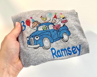 Personalized little blue truck birthday tshirt
