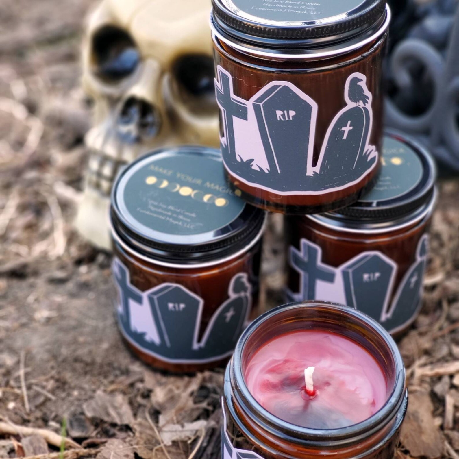 Creepy Candle/ Cemetery Gate/ Graveyard Candle/ Tomb Candle/ Etsy