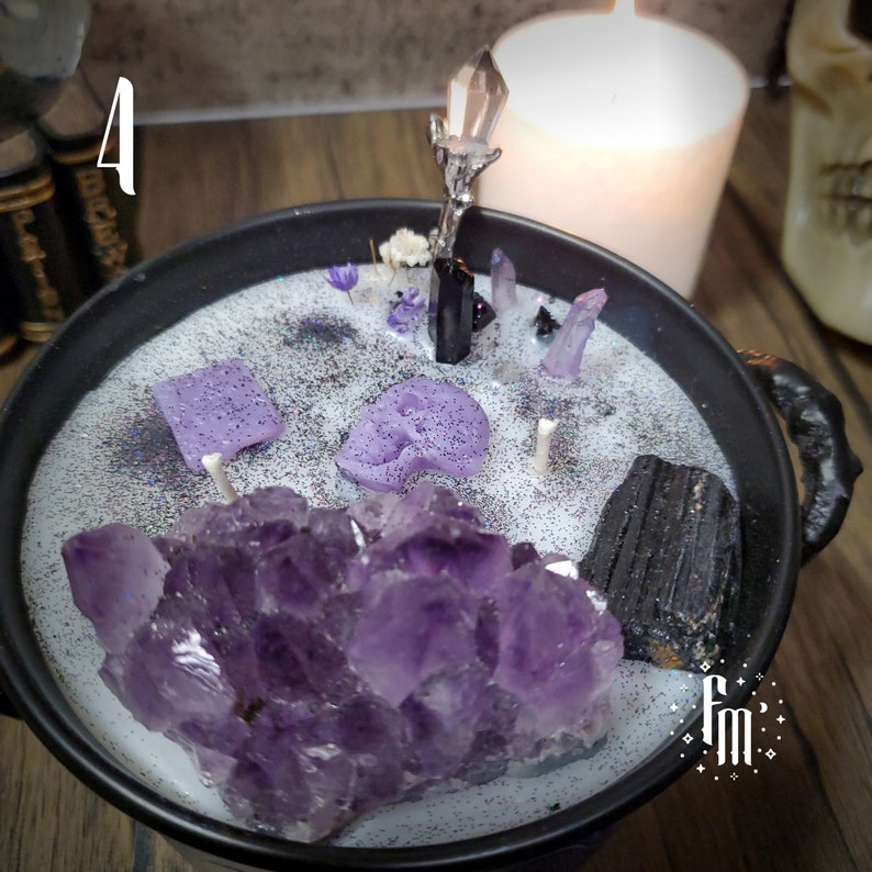 Cauldron Candle/ Witch Cauldron/ Samhain Candle/ Crystal Etsy