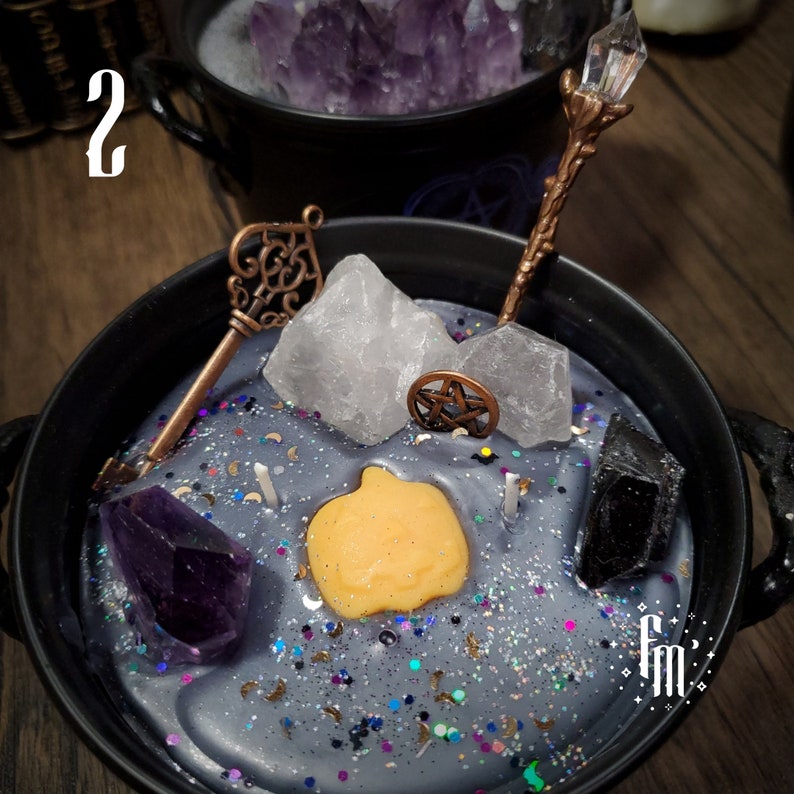 Cauldron Candle/ Witch Cauldron/ Samhain Candle/ Crystal Etsy