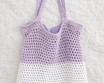 Beginner Crochet Tote Bag Pattern – PDF Download, No-Sew Lined Market Bag