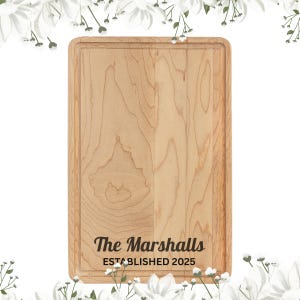 Engraved Wooden Cutting Board: Personalized Wedding Charcuterie Board
