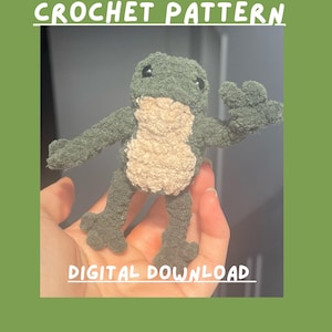 Frosch Häkelanleitung - Posierbarer Taschenfrosch