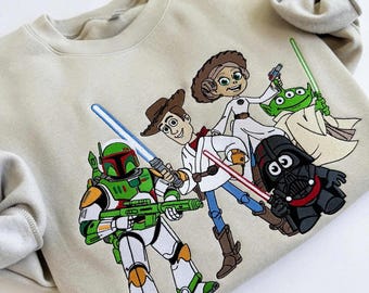 Embroidered Toy Story Star Wars Shirt, Funny Pixar Disney Toy Story Sweater, Star Wars Day Tee, May The 4th Be With You, Disney Family Trip