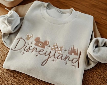 Disneyland Embroidered Sweatshirt, Disney Embroidered Crewneck Shirt, Disneyland Coquette Hoodie, Magic Kingdom, Disney Trip Shirt