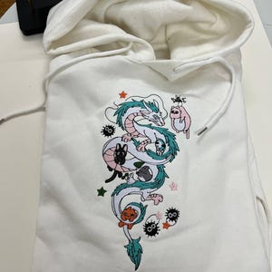 Embroidered Sprites Anime Crewneck Sweatshirt, Haku Anime Embroidery Shirt, Anime Hoodie, Gift For Anime Fans