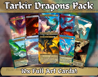 Tarkir Dragon Bundle - Dragonstorm Tribal - Set of 10 cards - Unique Full-art Custom proxies - Gorgeous cards for your favorite decks!
