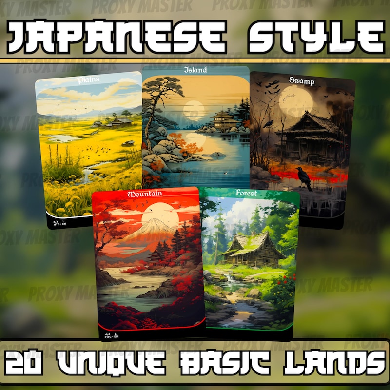 Mtg Lands Full Art Anime - Etsy