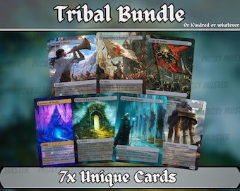 Tribal bundle (Kindred - Typal) - Set of 7 Proxy cards - Unique Full-art Custom Magic proxies - High Quality cards for your favorite decks!