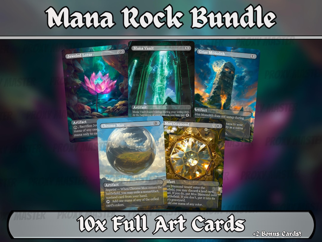 0 Cast Mana Rocks Mana Rocks Magic Fantasy Style - Set of 10 Mana Rocks + 2 Bonus Card ...