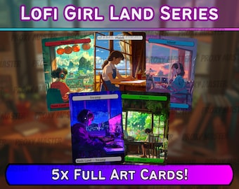 Lo-fi Anime Girl Basic Lands - Proxy Anime Lands - Lo-Fi Girl Style - High Quality Basic Lands for all formats!