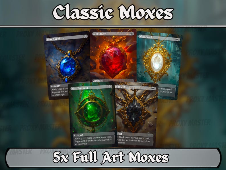 Mox Set - Magic Proxy - Pearl Sapphire Jet Ruby Emerald - Unique Full ...