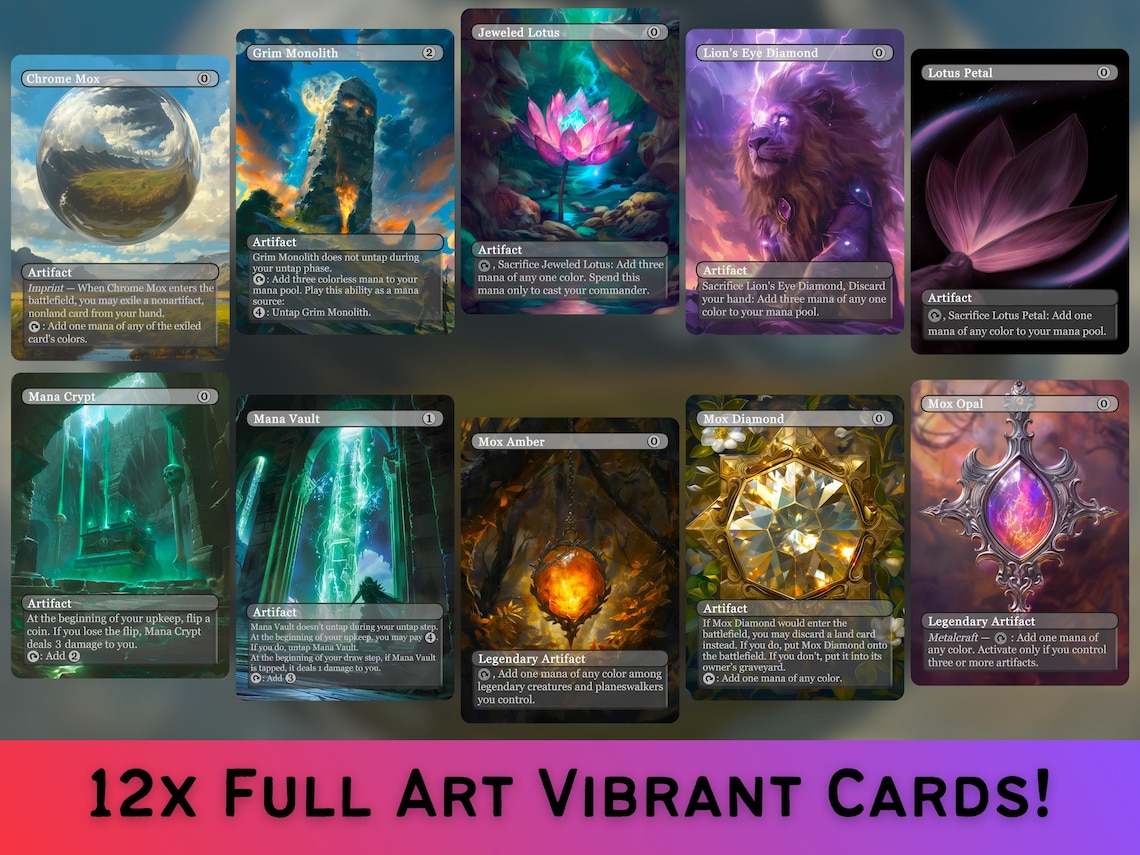 Mana Rocks Magic Fantasy Style - Set of 10 Mana Rocks + 2 Bonus Card ...