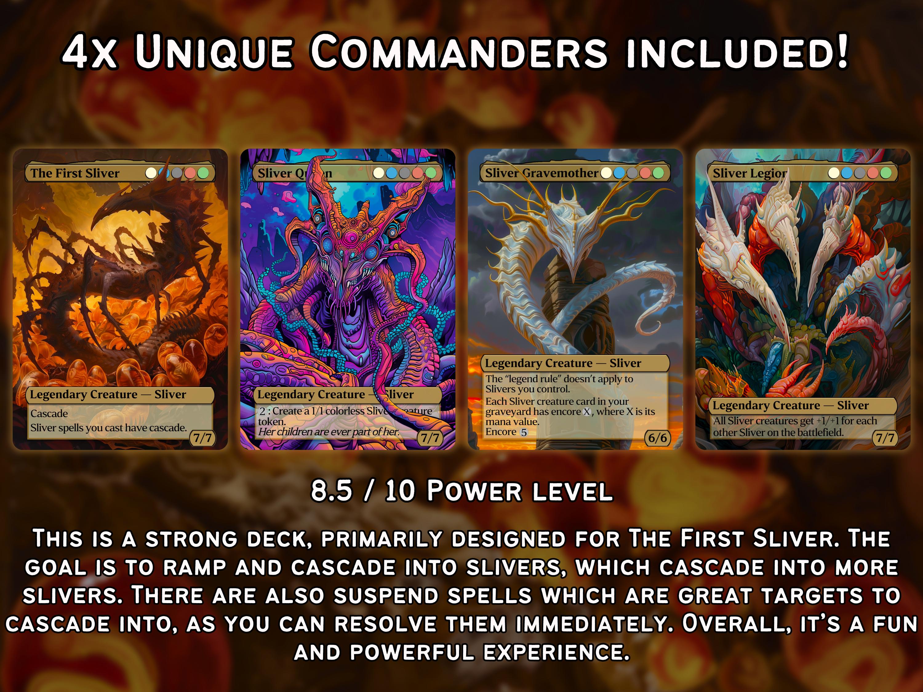The First Sliver Custom Commander Deck - Proxy - Perfect Magic Gift ...