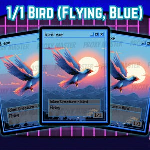 8bit Pixel Art Bird Token 1/1 (blue, Flying) - Magic - Etsy