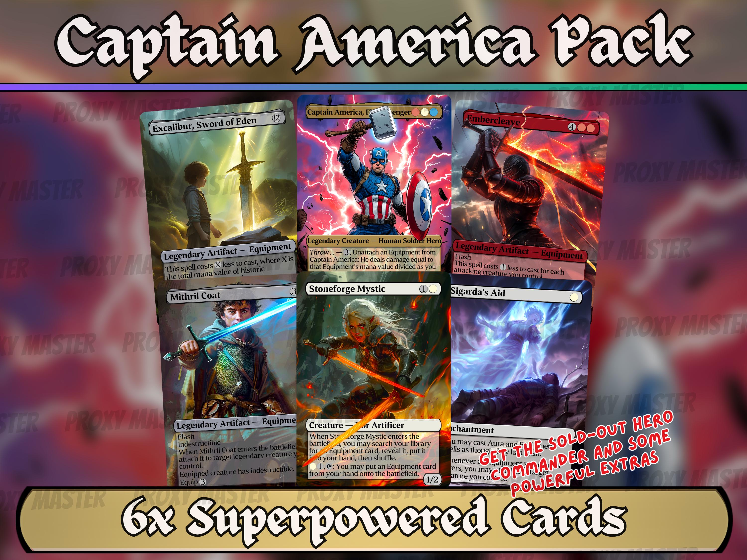 Captain America, First Avenger 5 + 1 Card Upgrade Proxy Pack