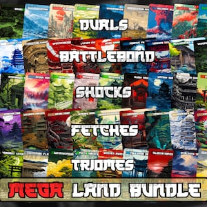 Japanisches Full-Art Proxy Lands Bundle: EDH / cEDH Upgrade (60 Karten insgesamt)