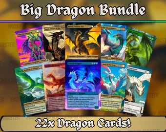 Big Dragon Bundle - Set of 22 cards - 7 Card Tribal Upgrade - Unique Full-art Custom proxies - Gorgeous cards for your favorite deck!
