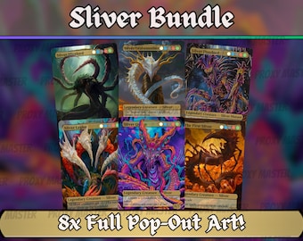 Paquete Sliver - Comandantes Tribales Sliver - Conjunto de 6 + 2 cartas - Proxies personalizados únicos con arte completo - Hermosas cartas para tu mazo favorito