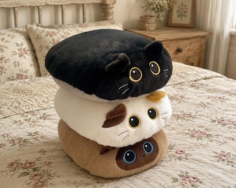 Schattig kattenzitkussen – Calico, Siamese zwarte pluche kat | Gezellige bank en autokussen | Leuk Moederdagcadeau