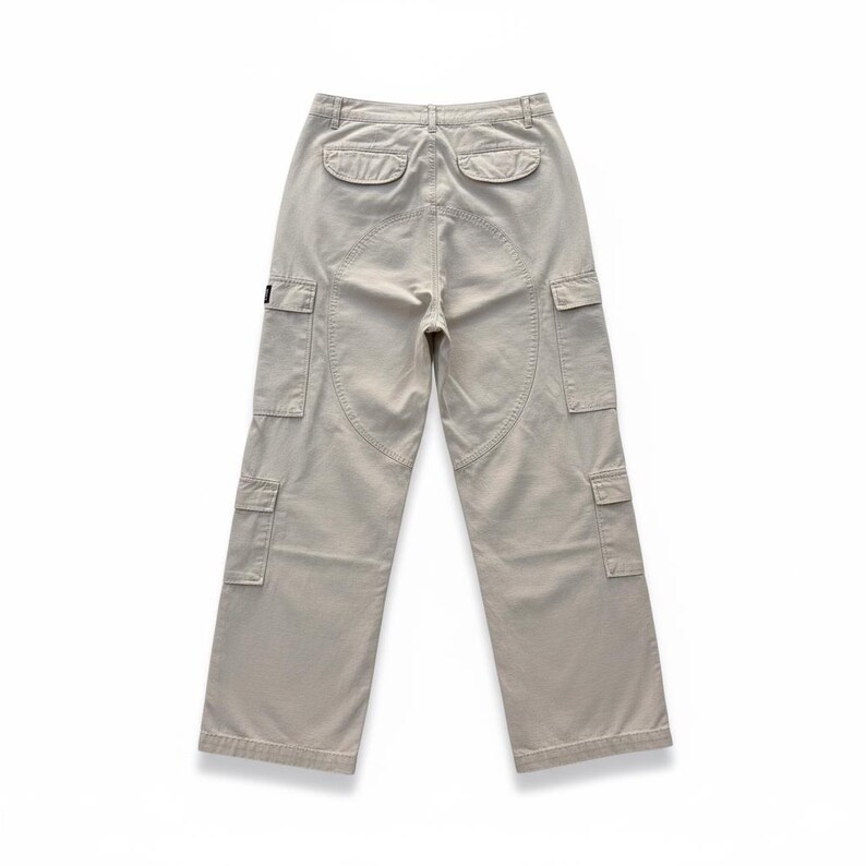 Corteiz Beige Cargobyxor, Minimalistiska Streetwearbyxor, Y2K Utilitybyxor, Raka Taktiska Byxor bild 2
