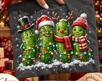 Funny Christmas Pickle Png, Christmas PNG, Pickle Lover Png, Holiday Cucumber png, Cute Holiday Cucumber With Lights, digital download