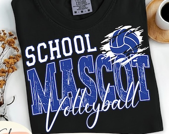 School Mascot Volleyball PNG, Volleyball Team Spirit Design, Game Day Shirt Graphic, Mascot Sports PNG, Digital Download