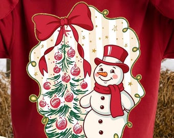 Preppy Snowman PNG,  Retro Christmas Png, Christmas Tree Png, Christmas Bow png, Retro Christmas shirt sublimation designs digital download