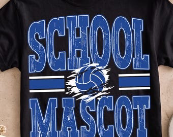 School Mascot Volleyball PNG, Volleyball Team Spirit Design, Game Day Shirt Graphic, Mascot Sports PNG, Digital Download