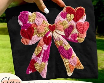 Valentine's Day Coquette Bow PNG, Valentine's faux yarn png, Valentine Brushstroke PNG, Coquette Valentine png, Trendy V-day png