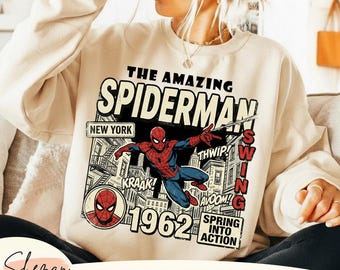Amazing Spider-Man Png, Hero Party Theme Png, Marvel Avengers png, Spider Man T-Shirt, Vintage Spiderman Comic Shirt