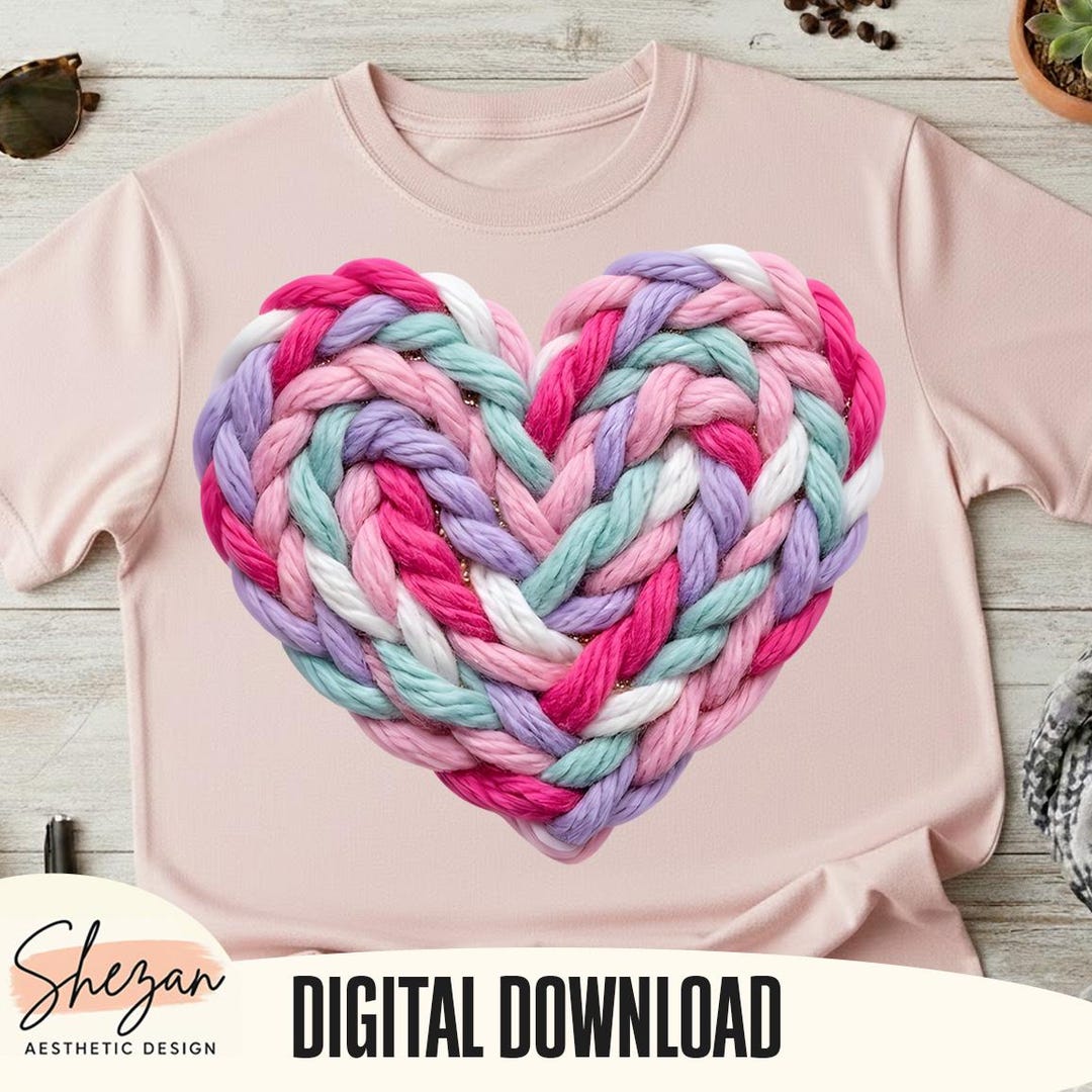 Latch Hook Yarn Crochet Valentines Day Heart Png, Love Png, Heart Png ...