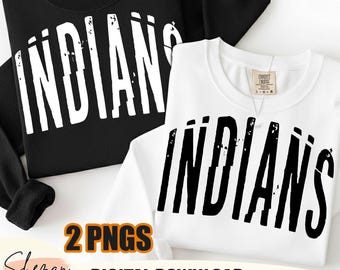 Indians Mascot png, School Spirit Sublimation Design,Team Pride PNG,school sport indians png,Indians Mascot Varsity Letters Sublimation