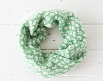 Leopard snood / cowl - springtime and white