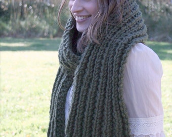 Knitting pattern - chunky knitted scarf instant PDF download
