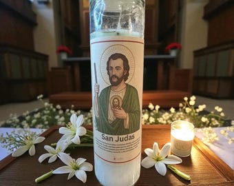 San Judas Tadeo Candle | 7 Day Prayer Candle for Impossible Causes | Saint Jude Devotional Candle for Help and Hope