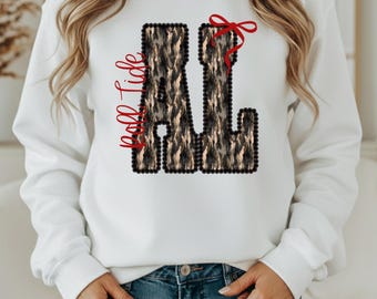 Alabama Roll Tide with Camouflage and Bow Shirt